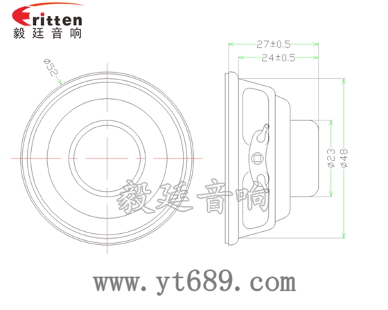 3瓦40mm外磁全频喇叭成品图