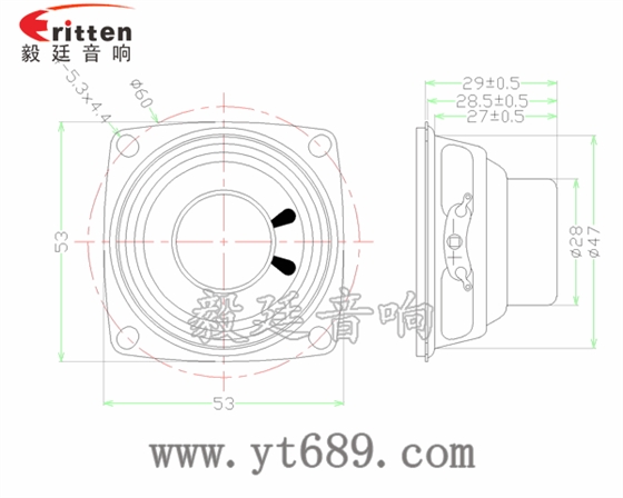 3瓦40mm外磁全频喇叭成品图